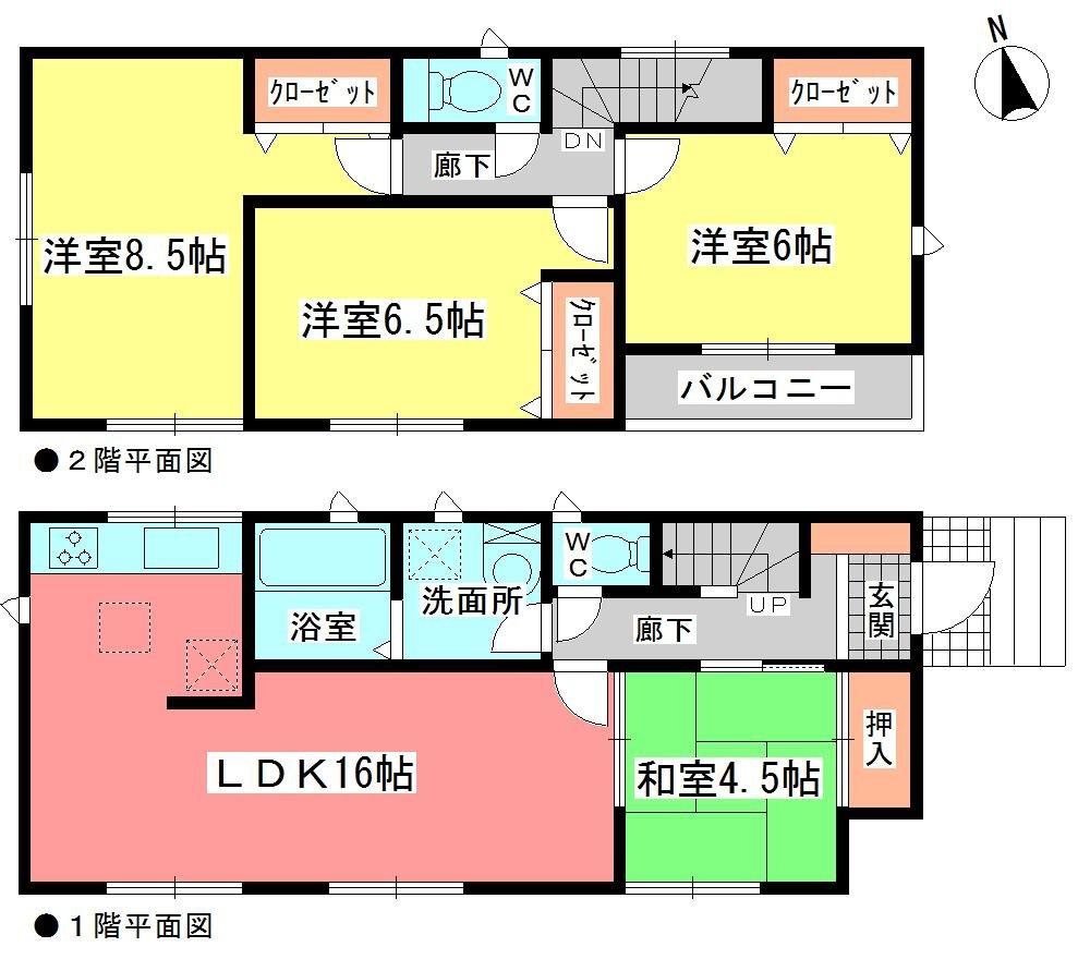 Floor plan. (1 Building), Price 29,900,000 yen, 4LDK, Land area 123.73 sq m , Building area 95.24 sq m