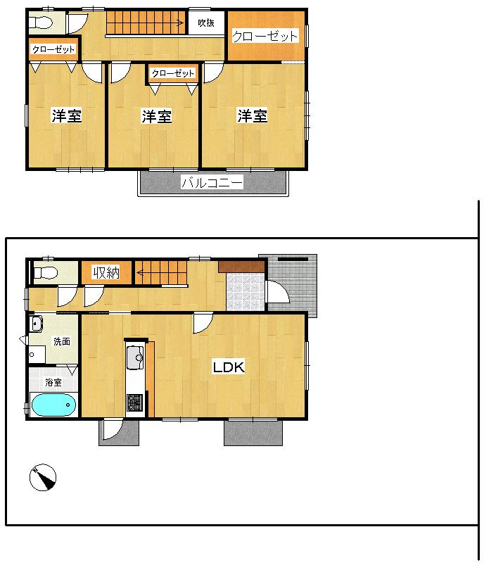Floor plan. 29,800,000 yen, 3LDK, Land area 166.11 sq m , Building area 100.6 sq m