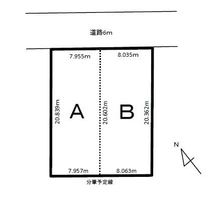Compartment figure. Land price 19 million yen, Land area 164.85 sq m A compartment: 19 million yen, B section: 19.5 million yen
