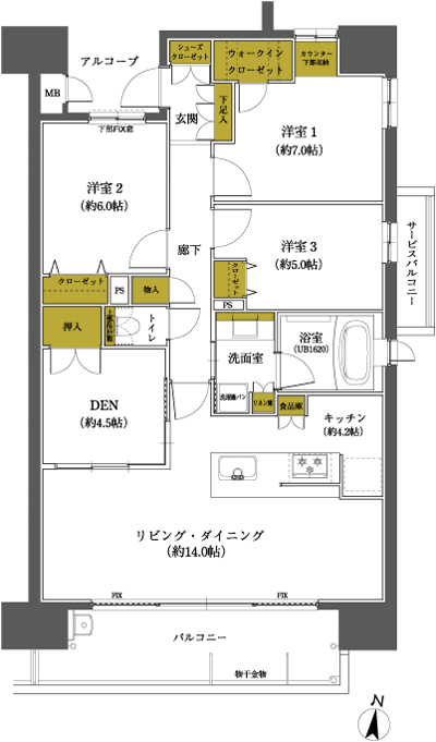 Floor: 4LDK + WIC + SC, the area occupied: 88.9 sq m, Price: TBD