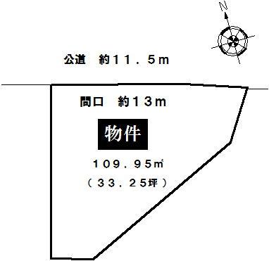 Compartment figure. Land price 12.8 million yen, Land area 109.95 sq m