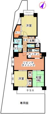 Floor plan. 3LDK, Price 9.8 million yen, Footprint 83.6 sq m , Balcony area 3.02 sq m floor plan