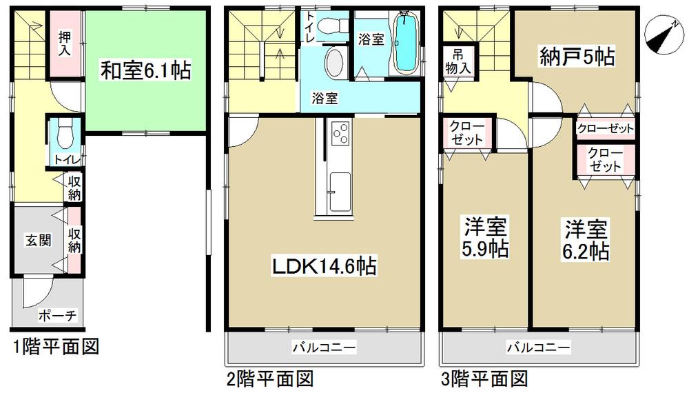 Floor plan. 28.5 million yen, 3LDK + S (storeroom), Land area 63.75 sq m , Building area 116.72 sq m