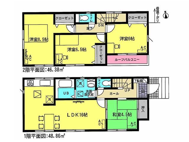Floor plan. 29,900,000 yen, 4LDK, Land area 123.73 sq m , Building area 95.24 sq m floor plan