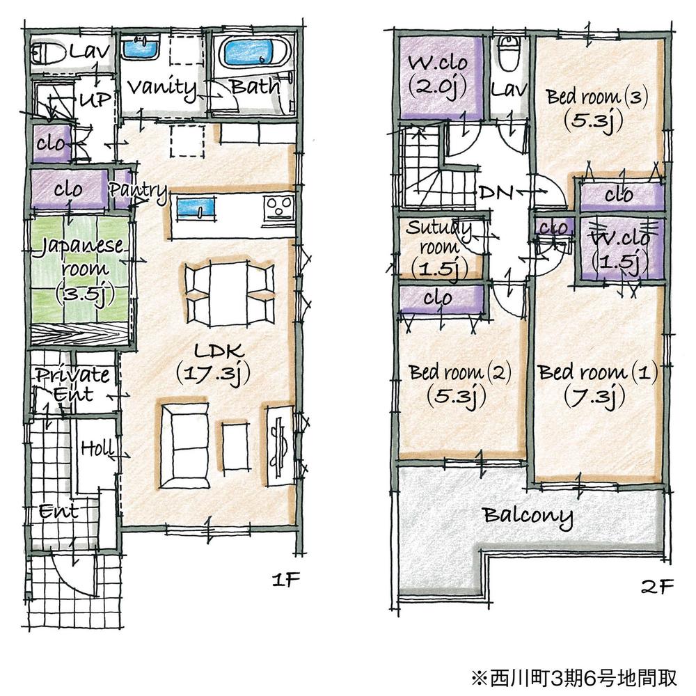 Floor plan. 37,980,000 yen, 4LDK, Land area 133.96 sq m , Building area 103.94 sq m "Toyo-town Toyoake Nishikawa-machi " [No. 6 areas] Floor plan