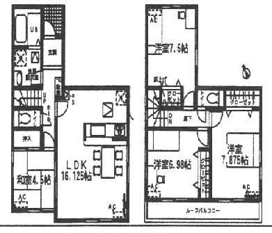 Floor plan. (1 Building), Price 29,800,000 yen, 4LDK, Land area 117 sq m , Building area 99.58 sq m