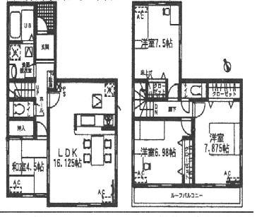 Floor plan. (3 Building), Price 29,800,000 yen, 4LDK, Land area 117.01 sq m , Building area 99.58 sq m
