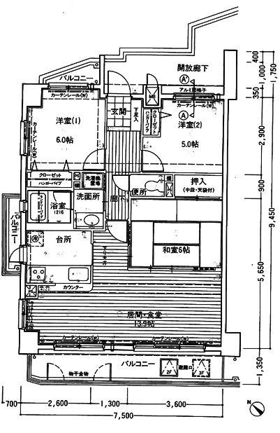Floor plan. 3LDK, Price 13.8 million yen, Occupied area 71.69 sq m , Balcony area 13.6 sq m