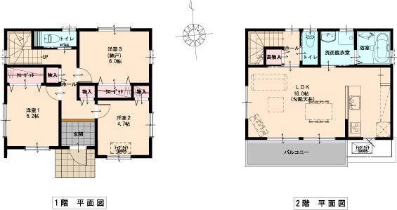 Floor plan. 24,800,000 yen, 3LDK, Land area 104.47 sq m , Building area 84.06 sq m Total floor area: 84.06 sq m