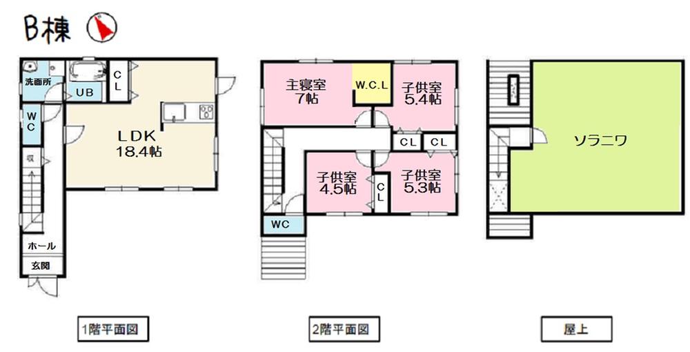 Floor plan. (Building 2), Price 31,780,000 yen, 4LDK, Land area 110.08 sq m , Building area 107.67 sq m