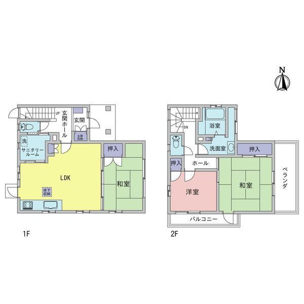 Floor plan. 20.8 million yen, 3LDK, Land area 147.66 sq m , Building area 94.34 sq m