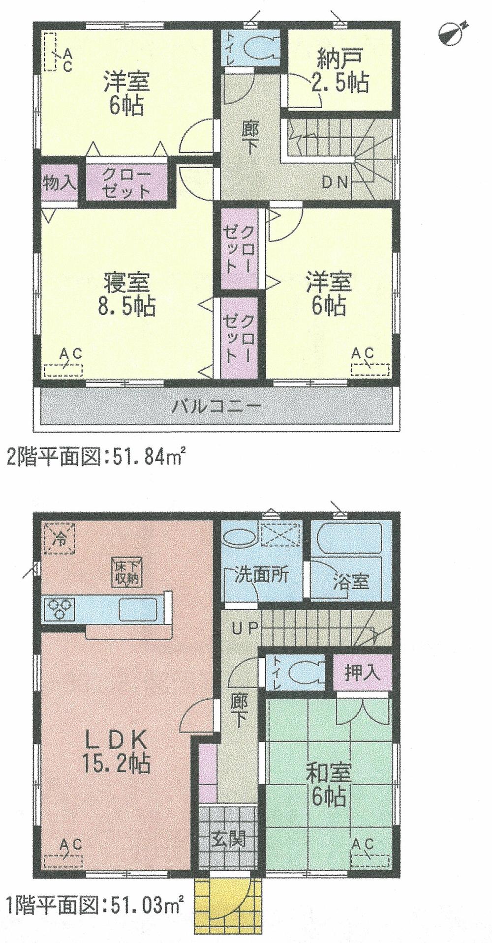 Floor plan. (3 Building), Price 24,800,000 yen, 4LDK+S, Land area 130.43 sq m , Building area 102.87 sq m