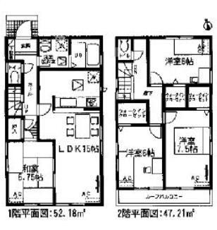 Floor plan. Price 24,800,000 yen, 4LDK, Land area 130.18 sq m , Building area 99.39 sq m