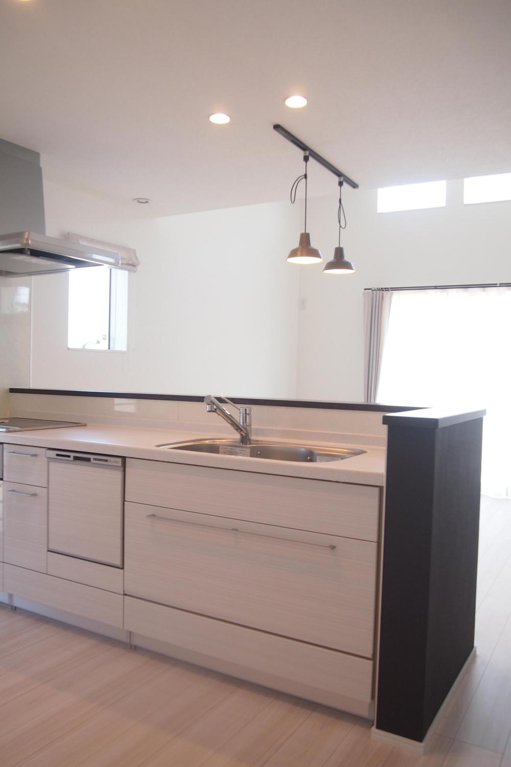 Kitchen. Inside it is outside the White strong black and modern tone design