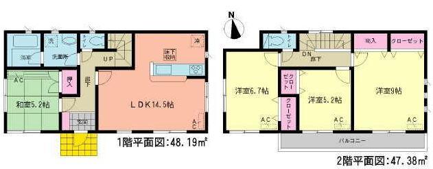 Floor plan. (4 Building), Price 21.9 million yen, 4LDK, Land area 172.98 sq m , Building area 95.57 sq m