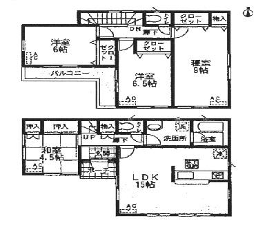 Floor plan. (5 Building), Price 22,800,000 yen, 4LDK, Land area 149.53 sq m , Building area 95.58 sq m