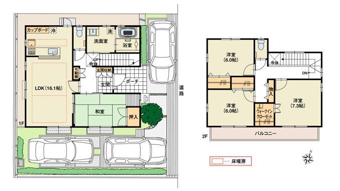 Floor plan. (No.9 compartment), Price 35.4 million yen, 4LDK+S, Land area 148.44 sq m , Building area 110 sq m