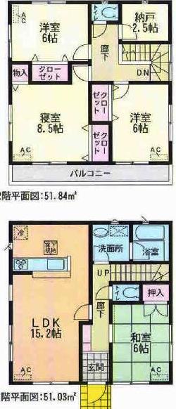 Floor plan. Price 24,800,000 yen, 4LDK+S, Land area 130.43 sq m , Building area 102.87 sq m