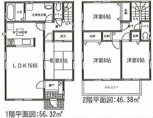 Floor plan. (3 Building), Price 18,800,000 yen, 4LDK, Land area 122.75 sq m , Building area 102.7 sq m