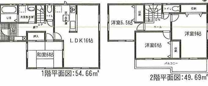 Floor plan. (Building 2), Price 19,800,000 yen, 4LDK, Land area 124.88 sq m , Building area 104.35 sq m