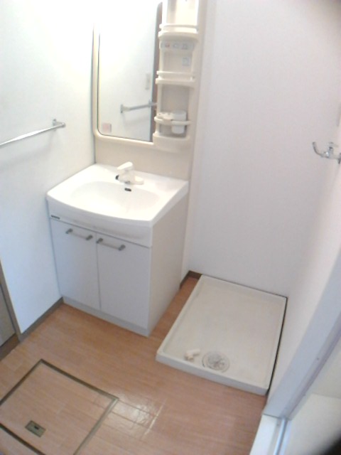 Washroom. With a shower to wash basin