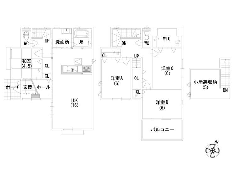 Floor plan. (No. 1 point), Price 30,900,000 yen, 4LDK+S, Land area 122.66 sq m , Building area 104.35 sq m
