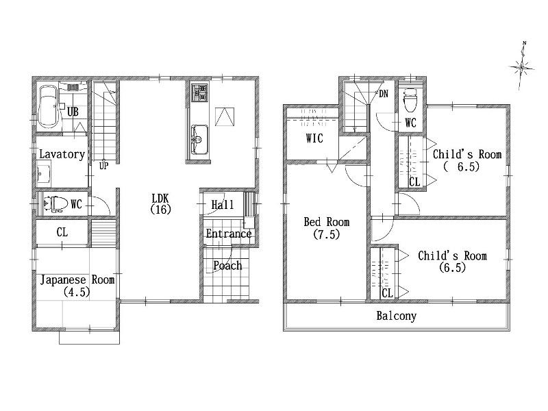 Building plan example (floor plan). Building plan example (No. 5 locations) 4LDK, Land price 16.1 million yen, Land area 120 sq m , Building price 18.9 million yen, Building area 101.04 sq m