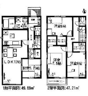 Floor plan. Price 24,300,000 yen, 4LDK, Land area 115.91 sq m , Building area 96.9 sq m
