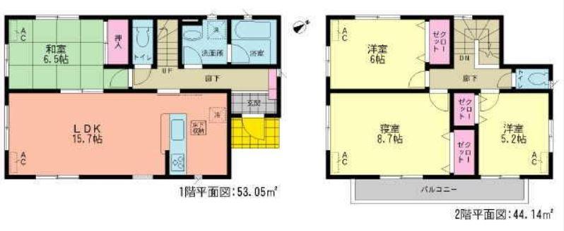 Floor plan. (Building 2), Price 23.8 million yen, 4LDK, Land area 160.95 sq m , Building area 97.19 sq m