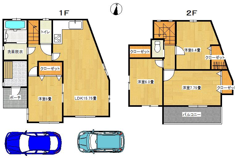 Floor plan. Price 18.4 million yen, 4LDK, Land area 110.06 sq m , Building area 96.46 sq m