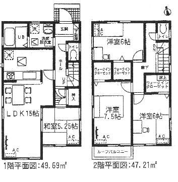 Floor plan. (7 Building), Price 23.5 million yen, 4LDK, Land area 115.91 sq m , Building area 96.9 sq m