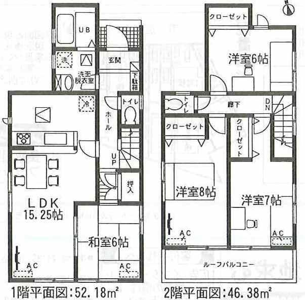 Floor plan. (3 Building), Price 24,900,000 yen, 4LDK, Land area 198.51 sq m , Building area 98.56 sq m