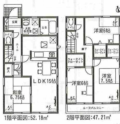 Floor plan. (6 Building), Price 23.8 million yen, 4LDK, Land area 130.18 sq m , Building area 99.39 sq m