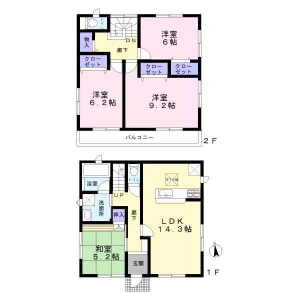 Floor plan. (3 Building), Price 19.9 million yen, 4LDK, Land area 117.91 sq m , Building area 96.79 sq m