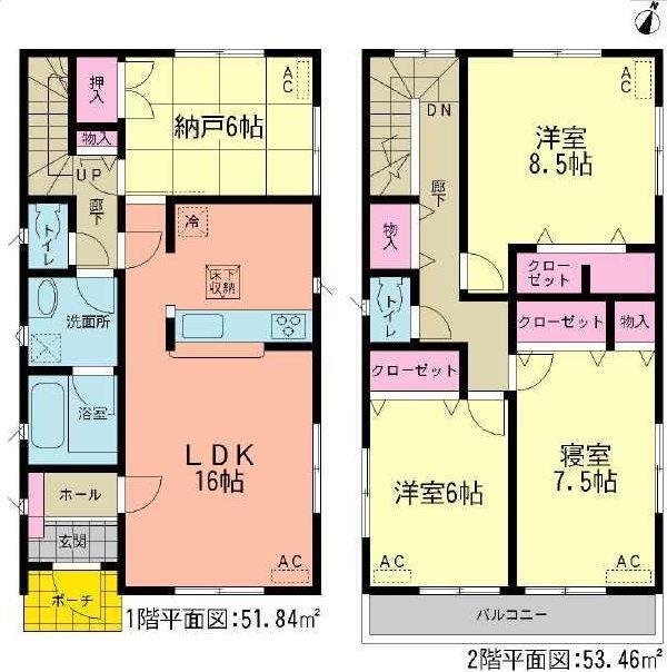 Floor plan. (1 Building), Price 24,800,000 yen, 3LDK+S, Land area 170.02 sq m , Building area 105.3 sq m