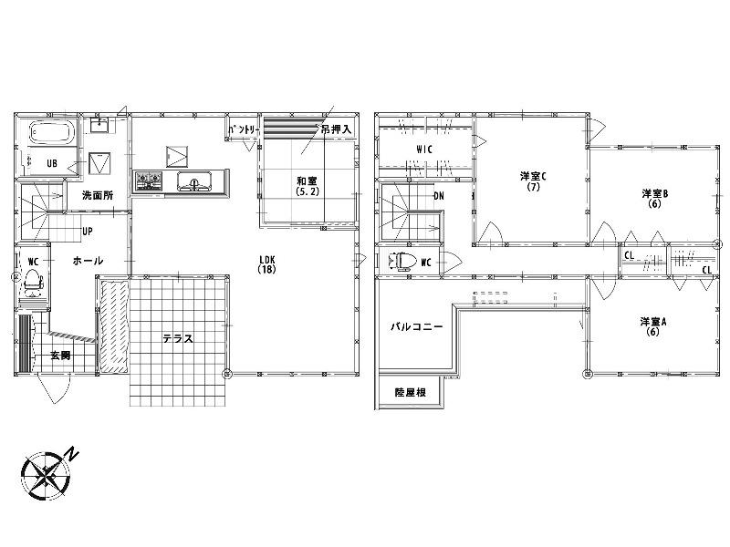 Floor plan. (No. 2 locations), Price 32,100,000 yen, 4LDK, Land area 143.63 sq m , Building area 109.73 sq m