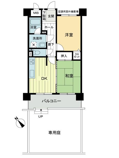 Floor plan. 2DK, Price 6.5 million yen, Occupied area 48.78 sq m , Balcony area 8.87 sq m