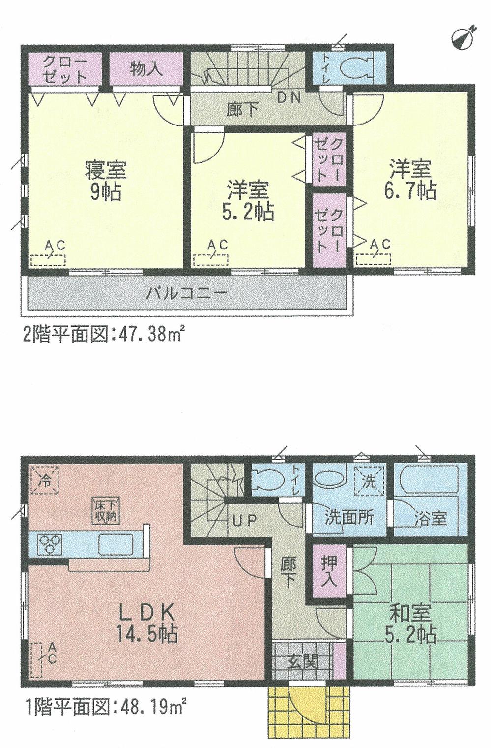 Floor plan. (4 Building), Price 23.8 million yen, 4LDK, Land area 147.51 sq m , Building area 95.57 sq m