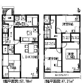 Floor plan. (6 Building), Price 23.8 million yen, 4LDK, Land area 130.18 sq m , Building area 99.39 sq m
