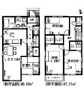 Floor plan. (7 Building), Price 23.5 million yen, 4LDK, Land area 115.91 sq m , Building area 96.9 sq m