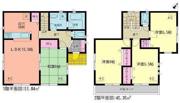 Floor plan. 23 million yen, 4LDK, Land area 140.86 sq m , Building area 97.2 sq m