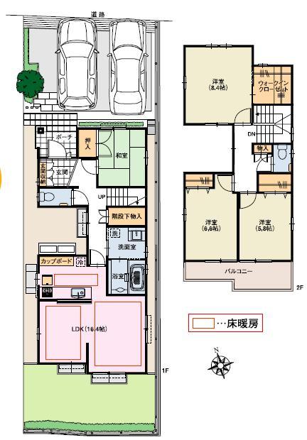 Floor plan. ■ Enamel kitchen panel is only wipe the care is quick because it does not soak water and dirt
