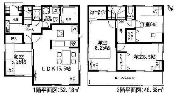 Floor plan. Price 26,300,000 yen, 4LDK, Land area 143.28 sq m , Building area 98.56 sq m