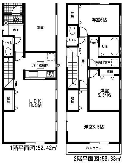 Floor plan. Price 27,800,000 yen, 3LDK, Land area 119.42 sq m , Building area 106.25 sq m