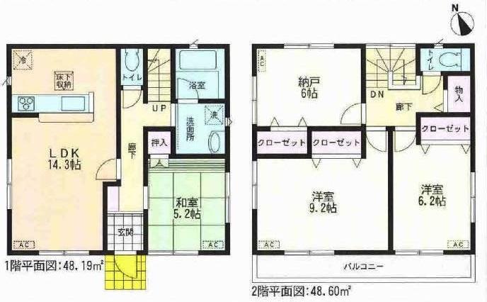 Floor plan. Price 22,800,000 yen, 3LDK+S, Land area 125.88 sq m , Building area 96.79 sq m
