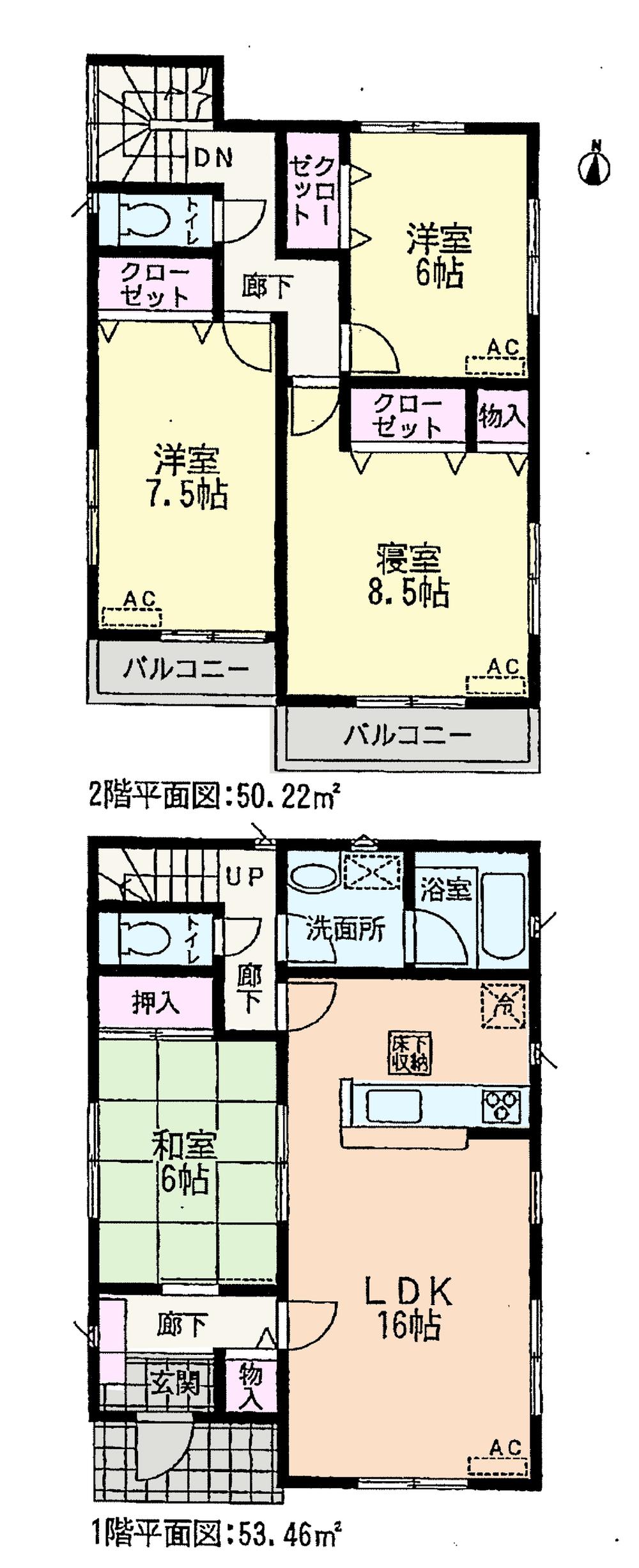 Floor plan. (3 Building), Price 23.8 million yen, 4LDK, Land area 149.97 sq m , Building area 103.68 sq m