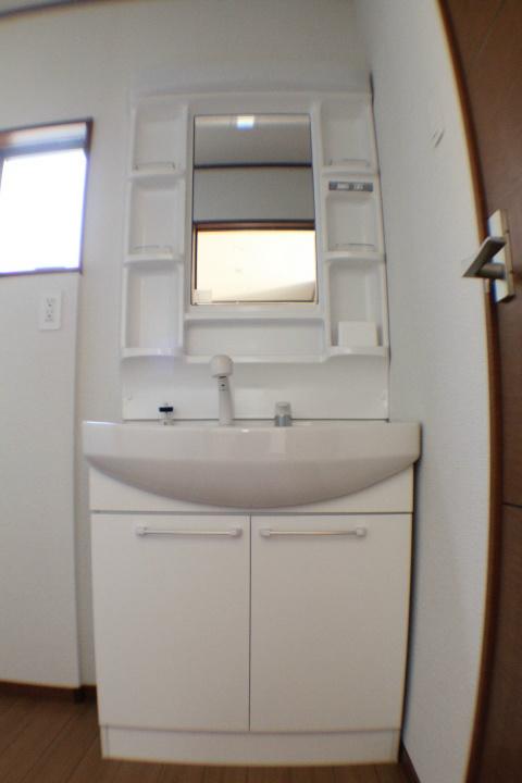 Wash basin, toilet. Shower Dresser