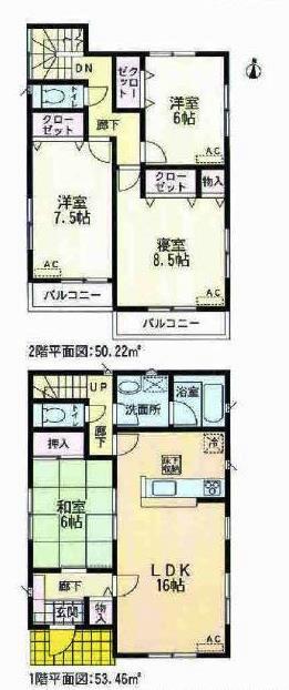 Floor plan. 23.8 million yen, 4LDK, Land area 149.97 sq m , Building area 103.68 sq m 3 Building Floor