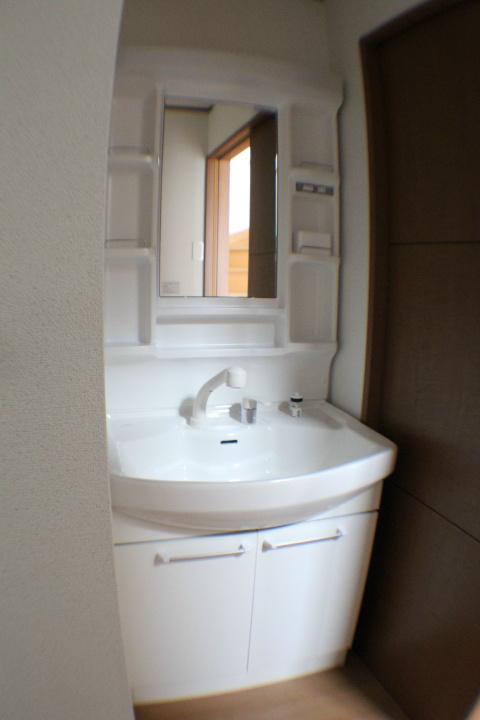 Wash basin, toilet. Shower Dresser