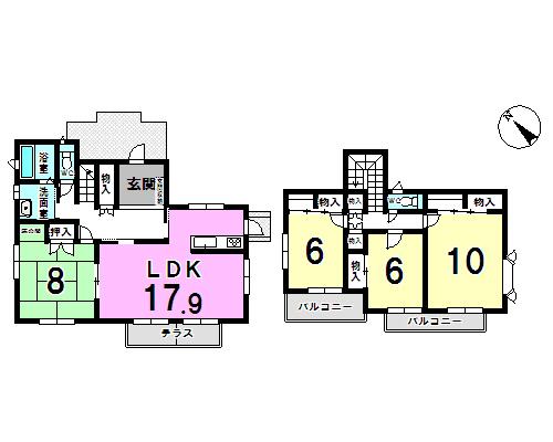 Floor plan. 24.5 million yen, 4LDK, Land area 218.11 sq m , Building area 123.38 sq m